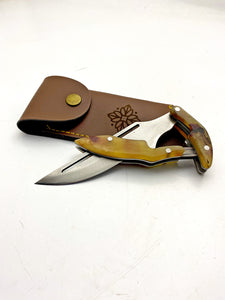 N690 HORN HANDLE GHOST FOLDING KNIFE GF1010