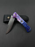 Handmade Folding Knife and Sheath Custom Engraved Pocket Knife