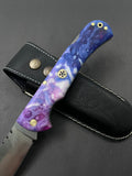 Handmade Folding Knife and Sheath Custom Engraved Pocket Knife