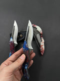 N690 Steel Epoxy Handle Ghost Folding Knife fk1028