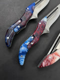 N690 Steel Epoxy Handle Ghost Folding Knife fk1028