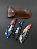 N690 Steel Epoxy Handle Ghost Folding Knife fk1028