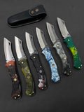 N690 Steel Folding Knife With Leather Sheath