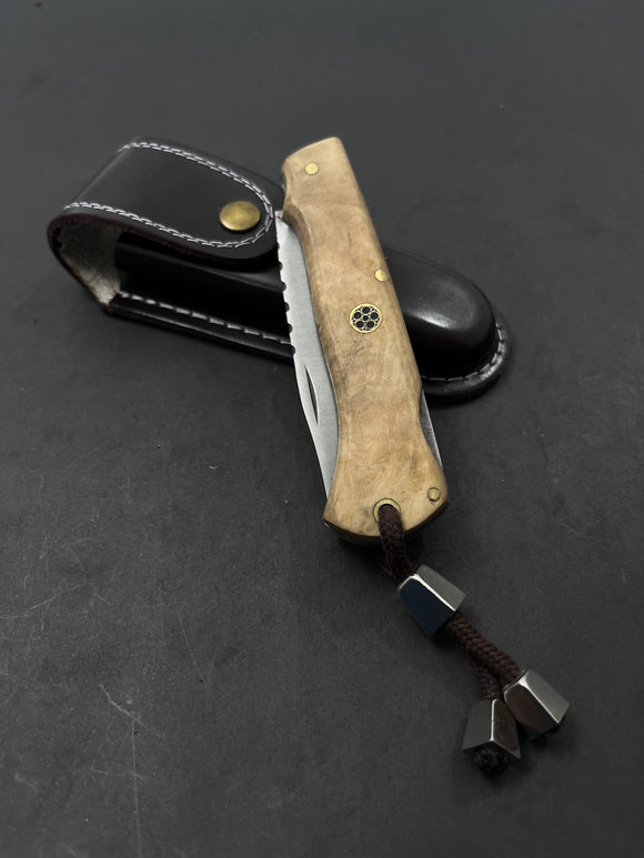 Folding Knife With Leather Sheath  fk1017