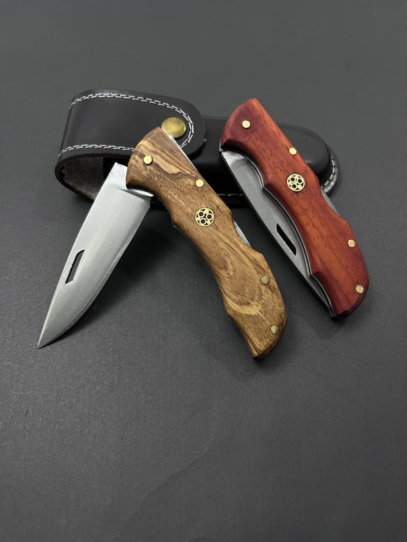 Personalizable Folding Knife and Sheath Gift For Men