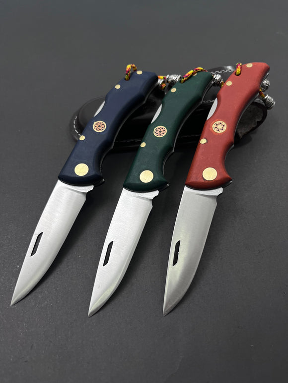 High Quality Handmade Folding Knife With Leather Sheath Gift For Men FK1003