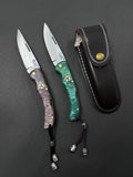 Folding Knife Pocket Knife With  Leather Sheath fk1009