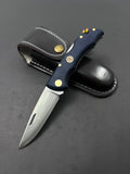 Folding Knife With Leather Sheath fk1007