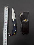 Folding Knife With Leather Sheath fk1007