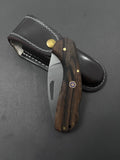 Folding Knife With Leather Sheath fk1005