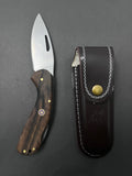 Folding Knife With Leather Sheath fk1005