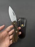 Folding Knife With Leather Sheath fk1005