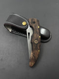 Folding Knife With Leather Sheath fk1006