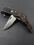 Folding Knife With Leather Sheath fk1006