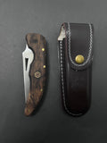 Folding Knife With Leather Sheath fk1006