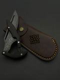 EBONY DAMASCUS GHOST FOLDING KNIFE GF 1004