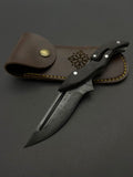 EBONY DAMASCUS GHOST FOLDING KNIFE GF 1004