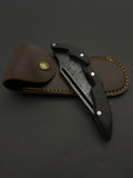 EBONY DAMASCUS GHOST FOLDING KNIFE GF 1004