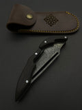 EBONY DAMASCUS GHOST FOLDING KNIFE GF 1004