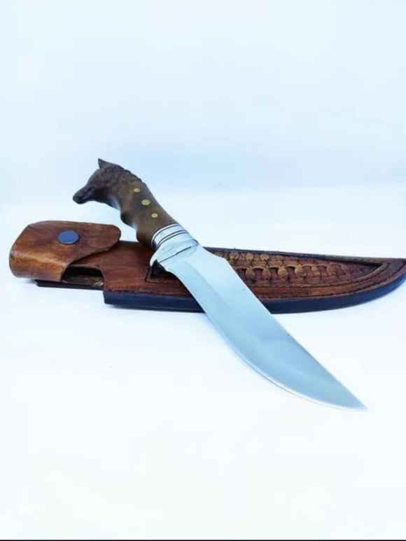 Handmade Wolf Head Hunting Knife ck 006